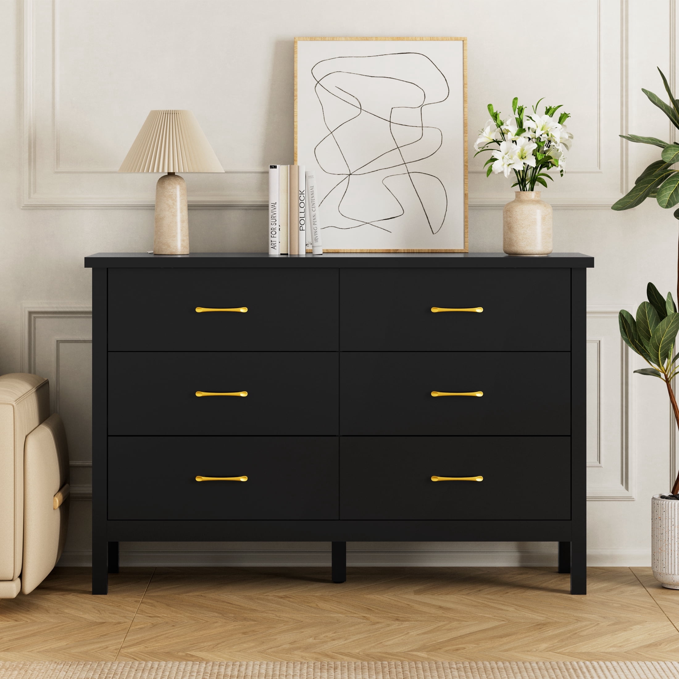 black accent dresser Opel - 6 Drawer Dresser main image 0