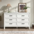 thumbnail image 1 of YouTrend 6 Drawer Farmhouse Dresser,Wood Adult Rustic Chest of Drawer with Metal Handles for Bedroom Living Room Hallway,Natural White, 1 of 11