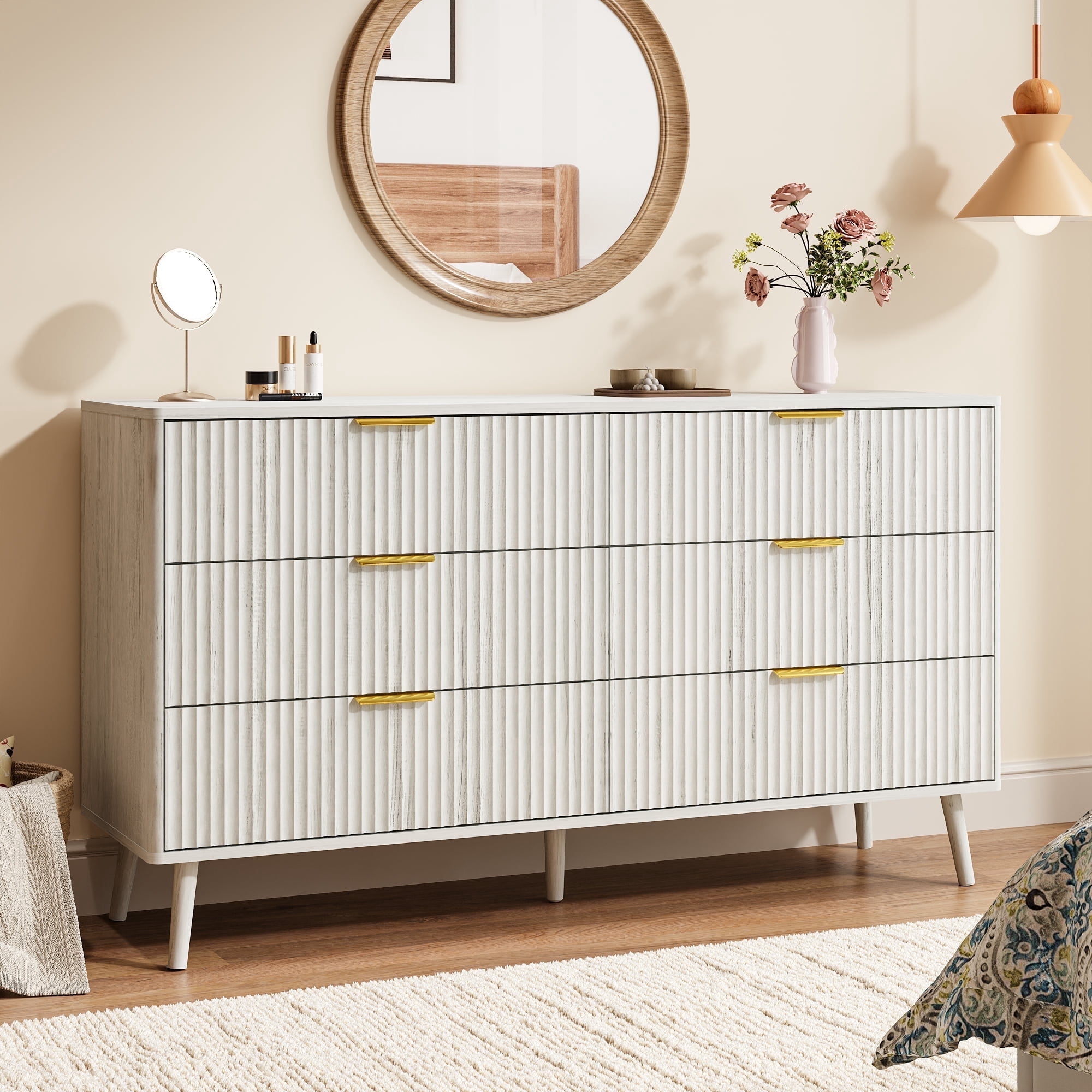 knee length dresses for ladies Homfa Wood Tall Dresser with 6 Drawers, 52.9''H Narrow Dresser for Bed –  myhomfa main image 0