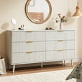 thumbnail image 1 of YouTrend Fluted 6 Drawers Dresser, 55.1" Wide Modern Chest of Drawers with Wood Foot, Dresser TV Stand Up to 65 Inch TV, Wood Drawer Organizer for Bedroom, Living Room, Hallway, 1 of 7