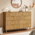 thumbnail image 1 of YouTrend Fluted 9 Drawers Dresser, 55.1" Wide Modern Chest of Drawers with Wood Foot, Dresser TV Stand Up to 65 Inch TV, Wood Drawer Organizer for Bedroom, Living Room, Hallway, 1 of 8