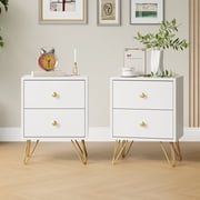 YouTrend Modern Wood Nightstand Set of 2,Adult Bedside Tables End Table for Bedroom Living Room,White