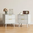 thumbnail image 1 of YouTrend Nightstands Set 0f 2 with 2 Drawers,Beside Table with Fluted Design ,End Table with Solid Wood Legs for bedroom, 1 of 9