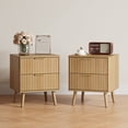 thumbnail image 1 of YouTrend Nightstands Set of 2 with 2 Drawers,Beside Table with Fluted Design ,End Table with Solid Wood Legs for bedroom, 1 of 9