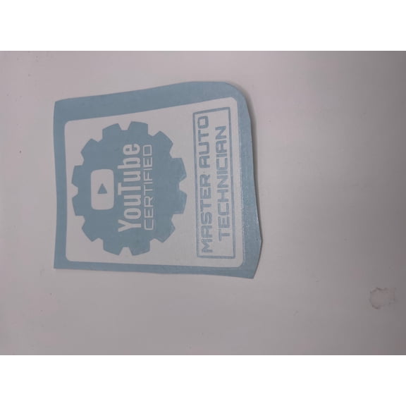YouTube Certified Master Auto Technician Vinyl Sticker White New