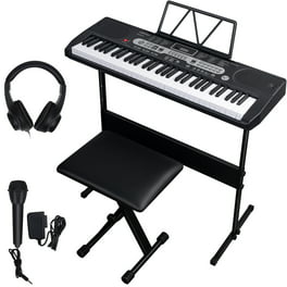 Rockjam 61-Key Keyboard Piano Kit with Keyboard Stand, Sheet Music Stand,  Piano Note Stickers & Lessons - Yahoo Shopping