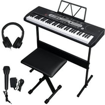 YouYeap 61 Key Digital Electronic Keyboard Piano Set for Beginners, Black