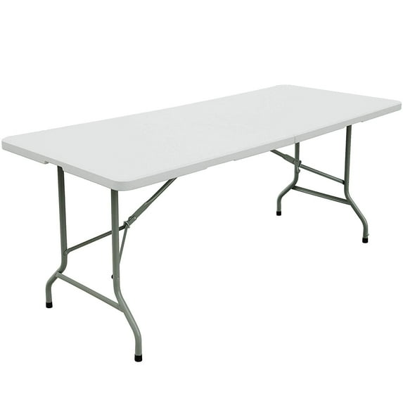 SUGIFT 8 Foot Folding Table Heavy Duty Plastic Portable Long Table for Indoor Outdoor Events