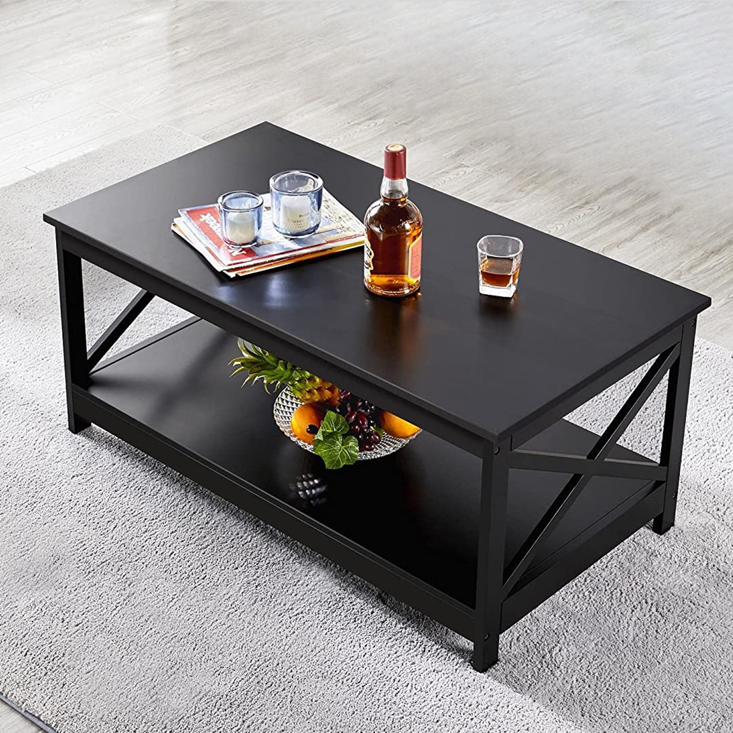 YouYeap Coffee Table Living Room Furniture Table with Storage Shelf ...