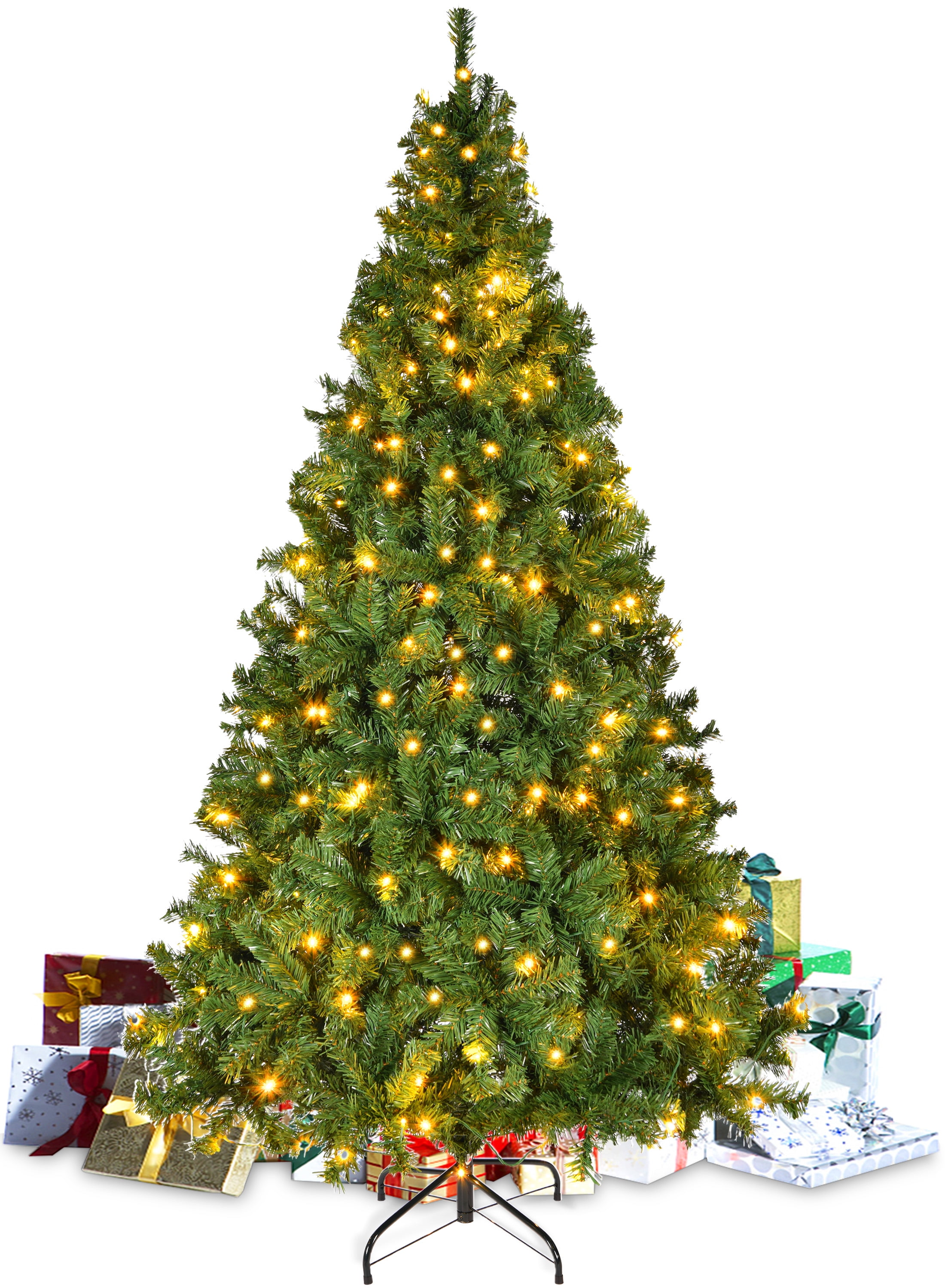6ft Green Pine Pre-Lit Christmas Tree with Warm White LED Lights