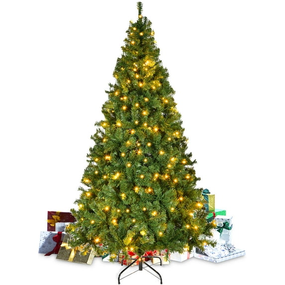 YouYeap Pre-Lit Christmas Tree 7.5ft Xmas Tree with Warm White Lights for Indoor and Outdoor Christmas Decoration