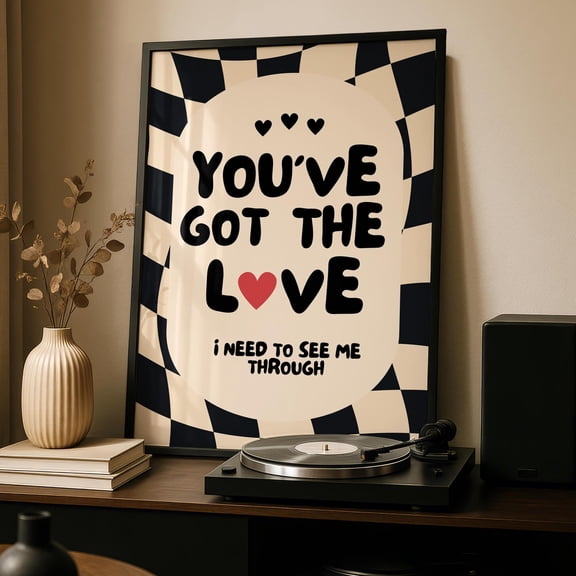 Youamp39ve got the love Love Prints Checkerboard Emo Wall Art
