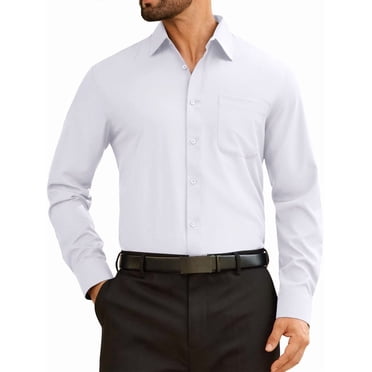 Youclos Mens Dress Shirts Long Sleeve 4-Way Stretch Wrinkle Resistant ...