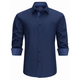 Youclos Men's 4-Way Stretch Dress Shirts Long Sleeve Business Casual Wrinkle Resistant Button Down Shirts