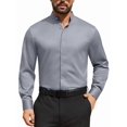 thumbnail image 1 of Youclos Men's Banded Collar Dress Shirt Wrinkle Resistant Long Sleeve Button Down Mandarin Collar Stretch Casual Shirt, 1 of 9