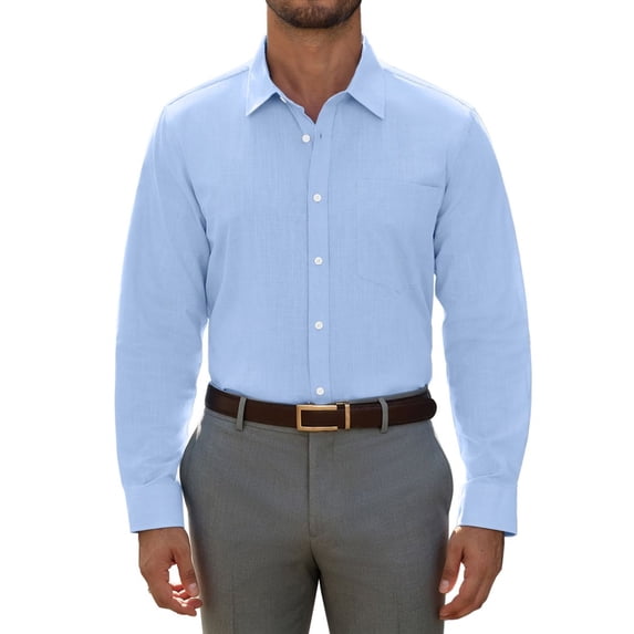 Youclos Men's Cotton Long Sleeve Button-Down Casual Dresses Shirt