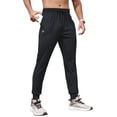 thumbnail image 1 of Youclos Mens Lightweight Knit Joggers - Zipper Pockets Drawstring Waist Athletic Pants for Running Gym, 1 of 6