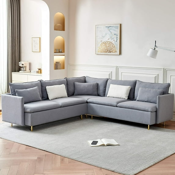 Youdao Modern Sectional Sofa Couch, Chaise Lounge Teddy Fabric Sofa for Living Room, Modular L-Shaped 5-Seat Comfy Corner Sofa, with Backrest, Large Sofa Couch,Home,Office, Studio, Apartment, Lounge