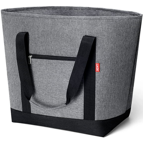 Youfenhome Insulated Cooler Bag Heavy Duty Collapsible Tote Soft Cooler Leakproof, Thermal Insulated Portable Grocery Bag, Travel Insulated Bag, Beach Cooler Bags (Grey)