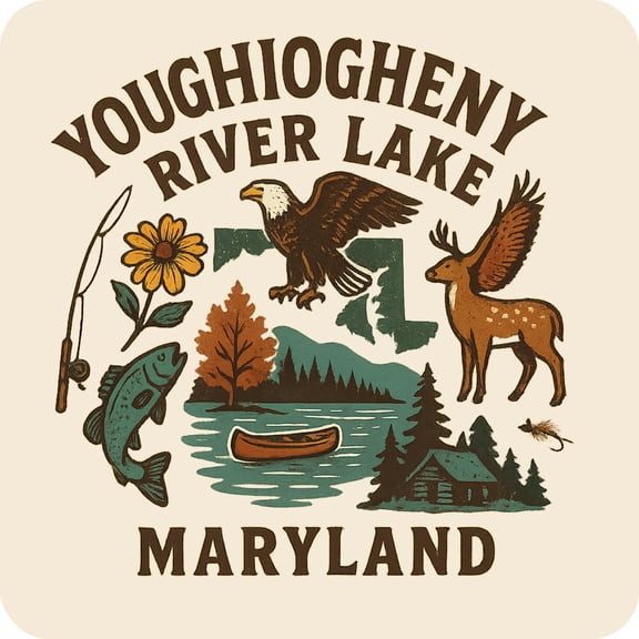 Youghiogheny River Lake Maryland Keepsakes Souvenir Vinyl Sticker – Destination Travel Keepsake Collectible (3-Inches Wide)