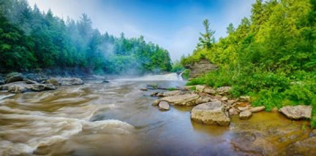 Youghiogheny River a wild and scenic river Swallow Falls State Park Garrett County Maryland USA Canvas Art - Panoramic Images (24 x 12)