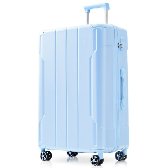 Yougu 28" Lightweight Hardshell Luggage ABS Suitcases with Double Wheels, Expandable Checked , (Sky Blue)