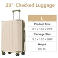 thumbnail image 1 of Yougu 28" Lightweight Hardshell Luggage ABS Suitcases with Double Wheels, Expandable Checked , (White+Green), 1 of 7