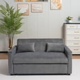 thumbnail image 1 of Yougu 3-in-1 Multi-Functional Corduroy Sleeper Couch Pull-Out Bed,Adjustable Backrest and Pillows(Grey), 1 of 9