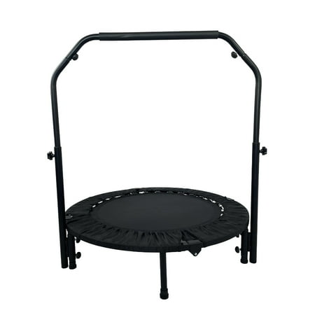 Yougu 40" Fordable Mini Trampoline with Adjustable Handrails, 330 lbs