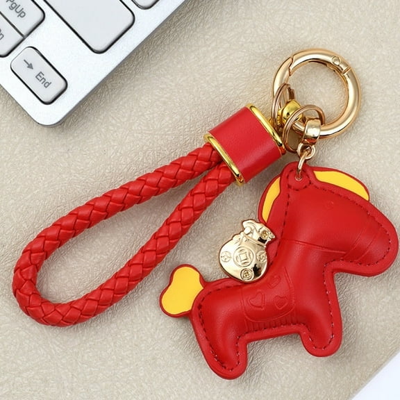 Yougu Exquisite Cartoon Pony Car Pendant, Key chain, Red