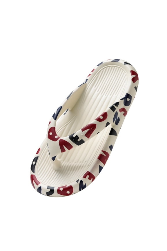 Flip Flop Sandals for Men - Slip Resistant, English Letter US 7-8