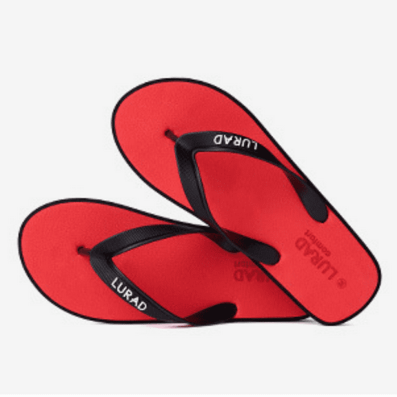 Yougu Men's Anti-slip EVA Sole Thong Sandals Red, Size US 6-7
