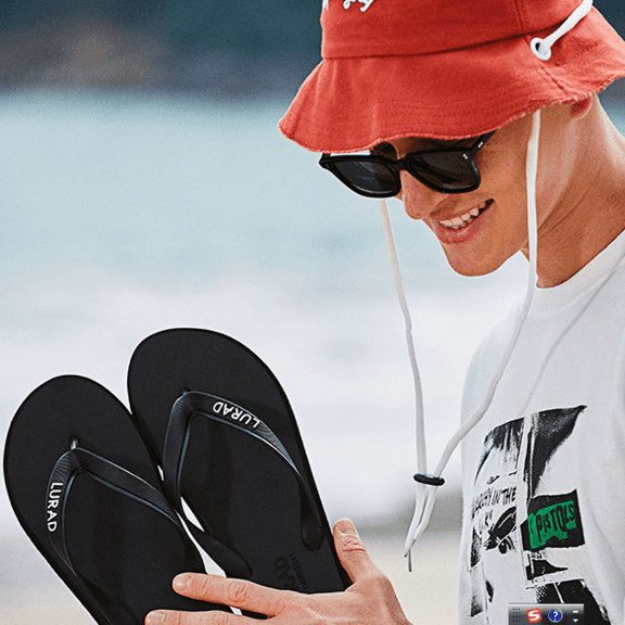 Yougu Men's Anti-slip EVA Sole Thong Sandals Red, Size US 7-8