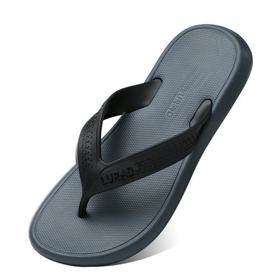 Yougu Men's EVA Sole Thong Sandals,Grey/Black, Size US 8-9