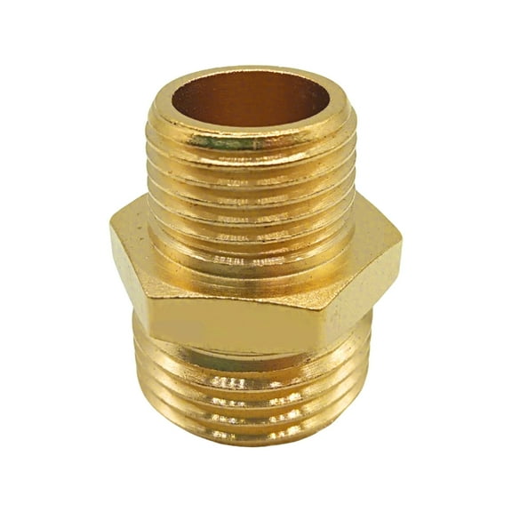 Youho 3/4 GHT Male x 1 NPT Male Brass Pipe Fitting Adapter, Heavy - Duty Brass Construction, for Garden Hose and Pipe Connection in Outdoor Garden Plumbing Applications