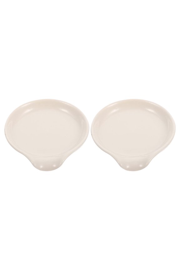 Ceramic Spoon Rest Set for Kitchen Countertop - White