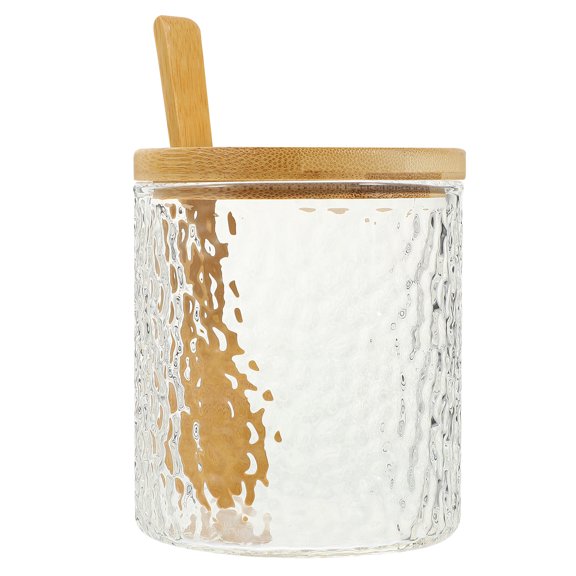 Glass Storage Jar with Lid and Spoon, Ideal for Kitchen, Table, Bath Salt, Spice or Herb Canister