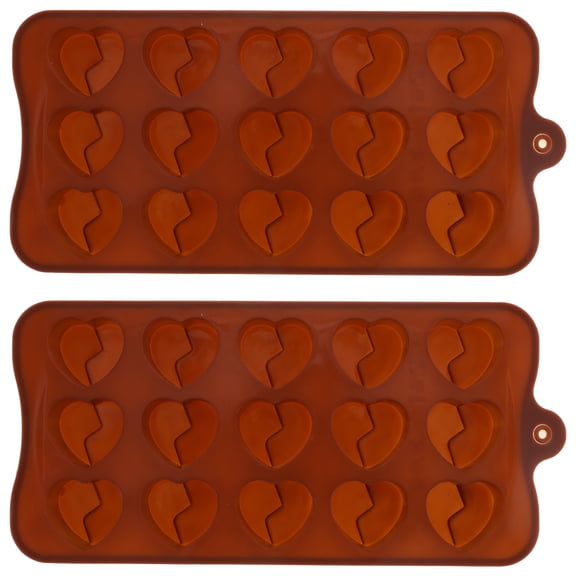 2-Piece Heart-Shaped Silicone Muffin Tray and Chocolate Mold Set for Baking and Candy Making
