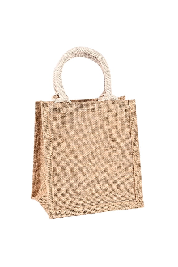 Large Burlap Reusable Jute Handle Gift Bag Diy Linen Fabric Gift Bag Shopping Tote