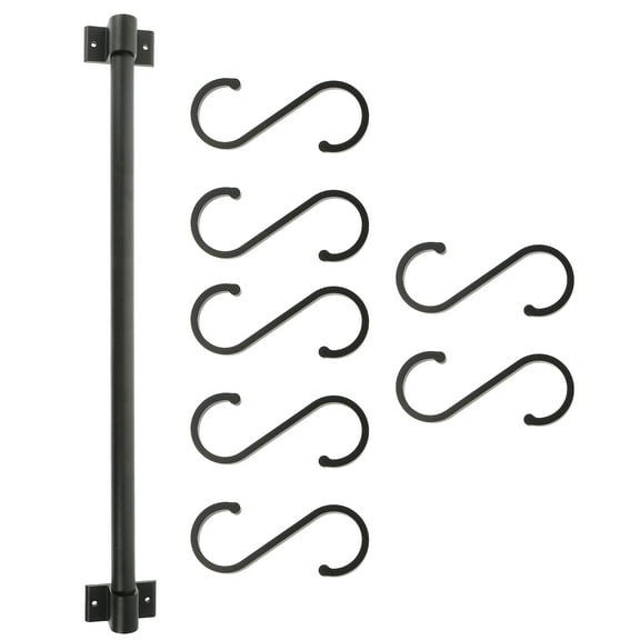 Youliang Rail with 7 Hooks Wall Mounted Utensil Holder Rack