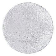 Youliang Round Glass Dinner Plate, Clear Glass Hammered Dish for Kitchen Home 7 Inch