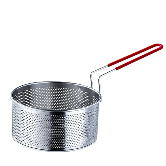 Youliang Round Wire Fry Basket Strainer Ladle Spoon - Red