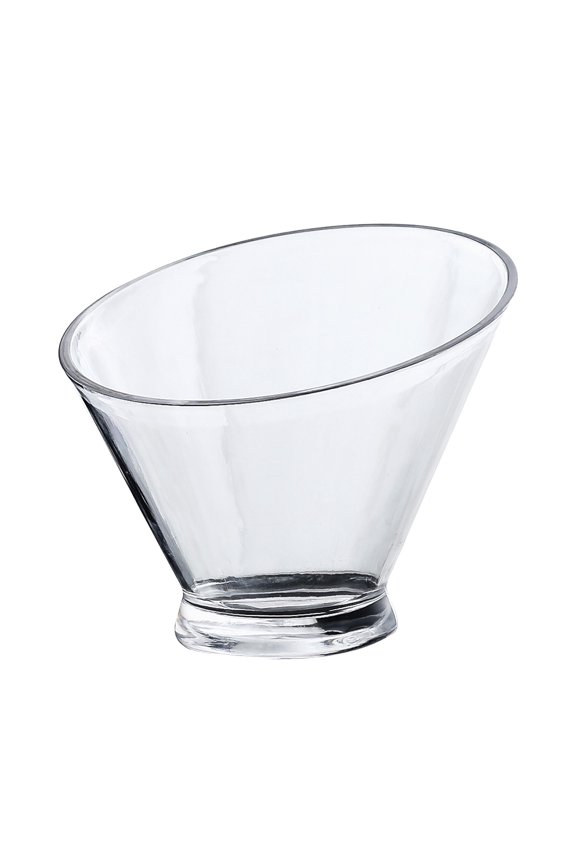 Slant Clear Glass Bowls for Salad and Fruit Serving (19cm)