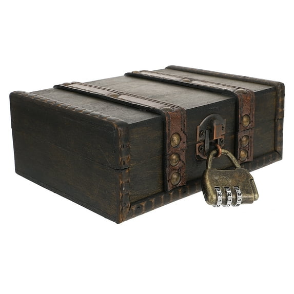 Youliang Vintage Wood Chest Portable Suitcase Trunk for Home & Travel - Style 1