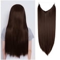 thumbnail image 1 of Youloveit 22Inchs Straight Miracle Translucent Invisible Wire Wire Hidden Extensions Fish Line on Synthetic Straight Hair Extensions Hairpieces No Clip (Dirty Blonde - 18H613), 1 of 7