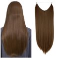 thumbnail image 1 of Youloveit 22Inchs Straight Miracle Translucent Invisible Wire Wire Hidden Extensions Fish Line on Synthetic Straight Hair Extensions Hairpieces No Clip (Dirty Blonde - 18H613), 1 of 7