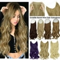 thumbnail image 1 of Youloveit Hair Extensions Pale Ash Blonde Straight Synthetic Hairpieces Long 18 20 Inch 4.2 Oz Invisible Wire Headband for Women Hairpieces No Clip Silky Curly Synthetic Hair, 1 of 7