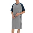 thumbnail image 1 of Youloveit Men's Bamboo Cotton Nightshirt Short Sleeves Sleep Shirt T-shirt Style Nightgown Comfy Pjs Sleepwear Plus Loungewear Size XXXL, 1 of 6