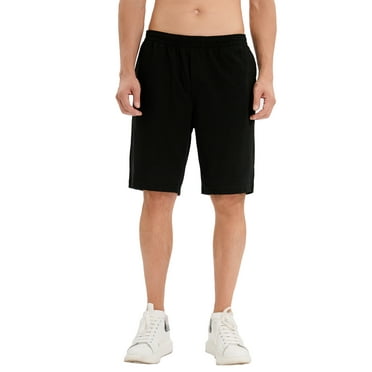 Youloveit Men's Casual Sports Quick Dry Training Short Cotton Running or Gym With Side Pocket Short,up to size 3XL,Black/Gray