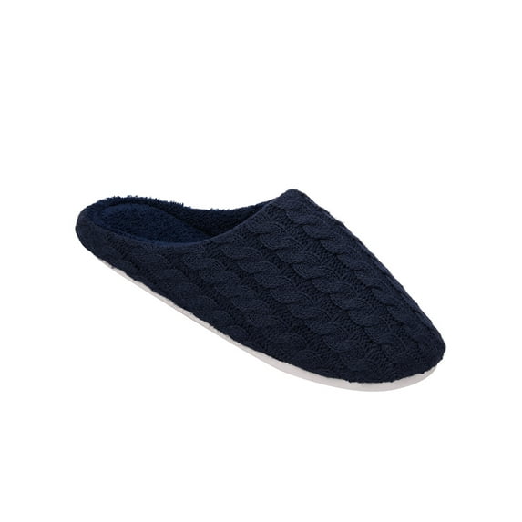 Youloveit Men's Memory Foam Slippers with Cozy Fleece Lining, Closed Toe Indoor Outdoor House Slippers for Men, Slide Bedroom Slippers for Men with Anti-Skid Rubber Sole,Black Gray Blue